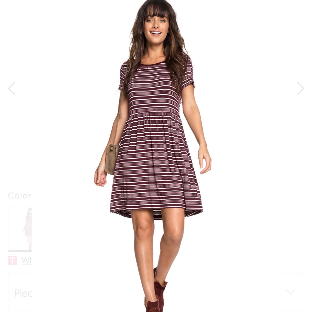 Roxy Striped Short Sleeve t-shirt Dress; Size M